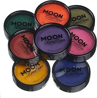 Moon CreationsPro Face & Body Makeup | Darks Set | 36g | Professional Colour Paint Cake Pots for Face Painting | Body Paint For Kids, Adults, Fancy Dress, Festivals, Halloween