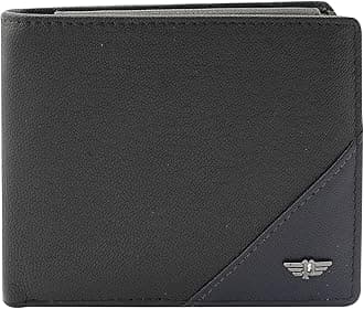 Police Groix men's Leather Over Flap Coin Wallet -Black