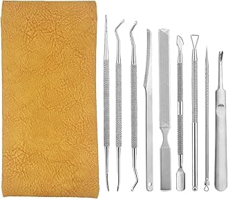 CHAOMAO Ingrown Toenail Care Tools, Professional Surgical Stainless Steel, Ergonomic Design for Pain Free Treatment, 9 Pieces with Box