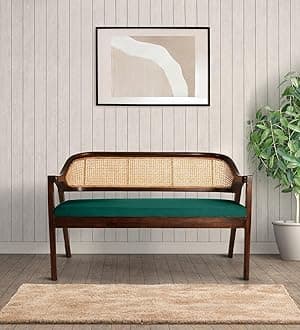 Enigma Bench Walnut Finish (Intense Green)