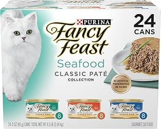 Purina Seafood Classic Pate Collection Grain Free Wet Cat Food Variety Pack - (Pack of 24) 3 oz. Cans