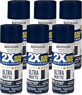 Rust-Oleum 344686-6PK American Accents Spray Paint, 12 oz, Ultra Matte True Navy, 6 Pack