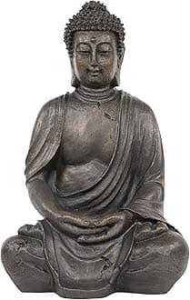 Alpine Corporation 15" Tall Indoor/Outdoor Meditating Buddha Statuary Décor, One Size