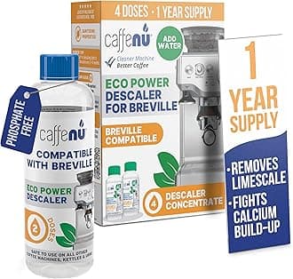 Caffenu Descaling Solution for Sage Machines (2 bottles - 4 Uses). Sage Descaler Compatible with Sage, Breville & All Other Espresso Machines. Removes Limescale