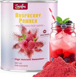 Raspberry Powder, Freeze Dried Raspberry Powder, Natural, No Sugar & Additives, 160G/5.64OZ, Freeze Dried Fruit Powde-r for Baking, Beverages, Smoothies, Yogurt