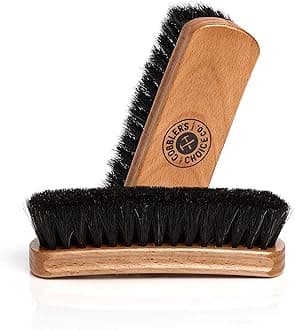 Cobbler's Choice Co. Finest Quality Shoe Brush - 100% Horsehair Shoe Brush - Concaved Handle for Premium Grip, Tan