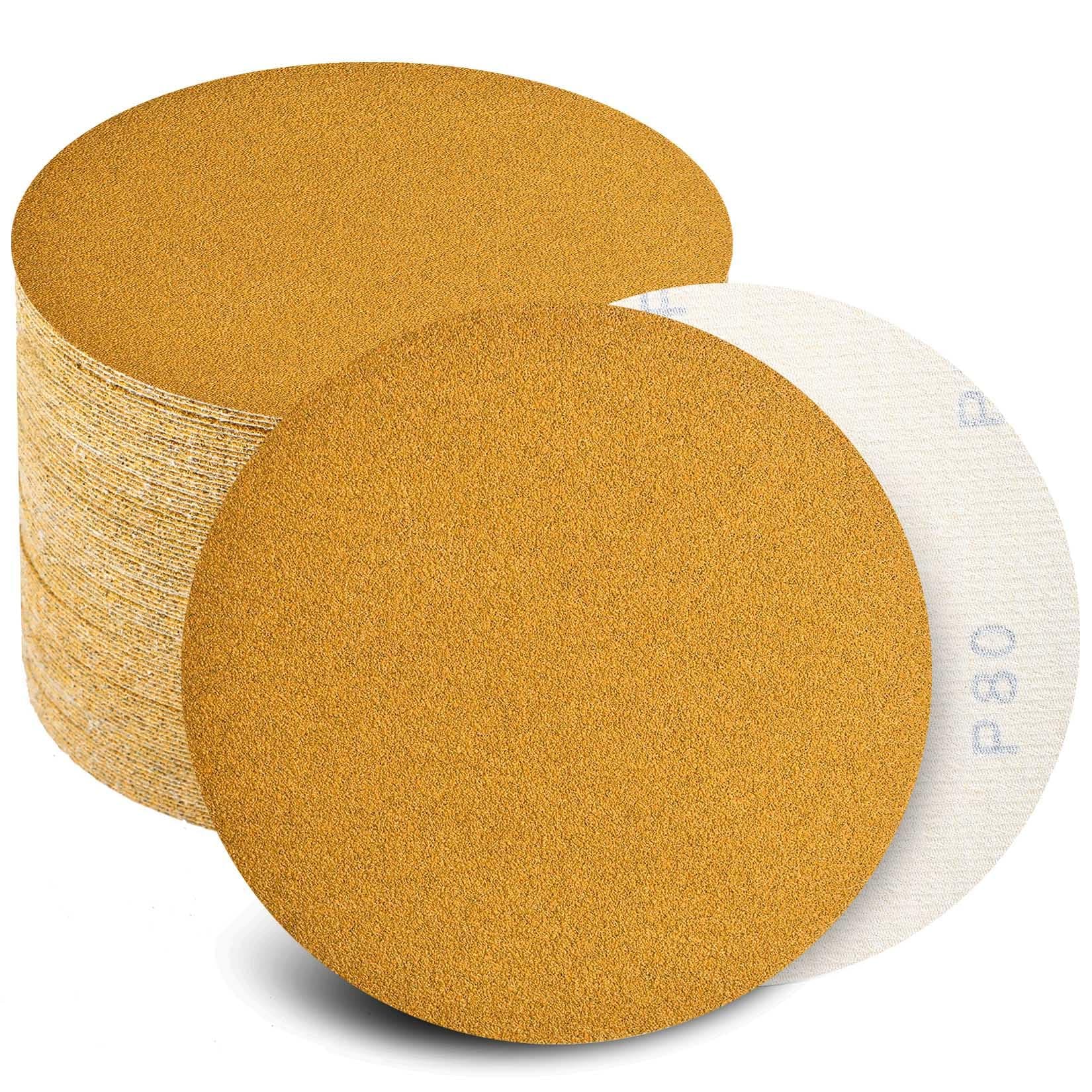 6 Inch Sanding Discs Hook and Loop No Hole, Da Sandpaper for Automotive and Woodworking, 80, 120, 220, 320, 400 Grit, 20 PCS Each Grit(Pack of 100)