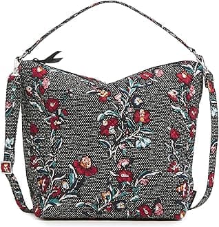 Vera Bradley Women's Cotton Oversized Hobo Shoulder Bag Handbag, One Size