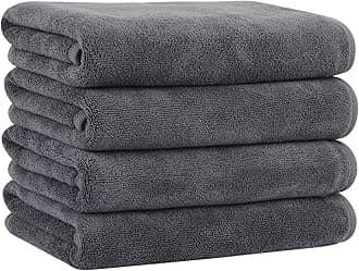 KinHwa Microfiber Hand Towels for Bathroom Soft and Absorbent Face Towels for Bath, Spa, Gym 16inch x 30inch 4 Pack Gray