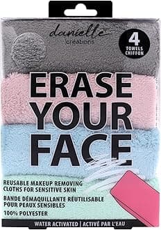 ERASE YOUR FACE Make-up Removing Cloths, By Danielle Enterprises, Pastel, 4 Count