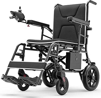 34lbs Lightweight Electric Wheelchair for Adults, 500W Foldable Electric Wheelchairs with 220 lbs Capacity, All Terrain 12.5 Miles Power Wheelchair for Home, Hospital, Nursing Home, Park