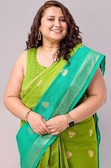 AARZA Foil Ethnic Motif Printed Bhagalpuri Silk Prestitched Ready To Wear Saree