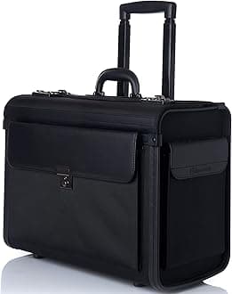 Alpine Swiss Rolling 17" Laptop Briefcase on Wheels Attache Lawyers Case Legal Size