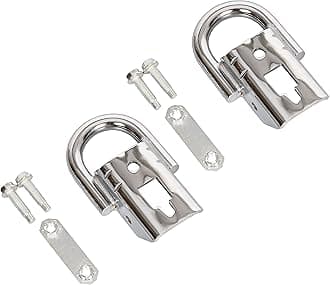 KUAFU 2 PC Chrome Front Bumper Tow Hooks Compatible with Ford F150 2009-2021 Trucks Replacement for FL3Z-17N808-A FL3Z17N808A W/Mounting Hardware