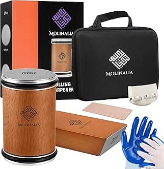 Multi Angle Rolling Knife Sharpener Tool w/Diamond & Ceramic Discs #1000/#3000, Knife Sharpening Kit having Finger Guard, Gloves & Travel Bag