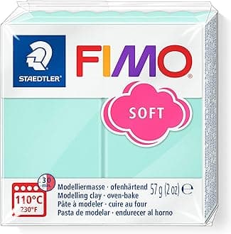 STAEDTLER 8020-505 FIMO Soft Oven-Hardening Polymer Modelling Clay - Pastel Mint (1 x 57g Block)