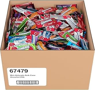 Candy, Mini Bars, Assorted Flavors, Individually Wrapped, Bulk Box, Non Melting, Party, 25 Pounds