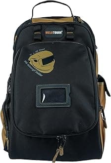 MELOTOUGH Electricians Tool Bag Backpack Welding Helmet Bag Heavy Duty Tool Bag Backpack for Men Tool Organizer Bag for Electrician, Carpenter, Construction,HVAC,Welder（Khkai）