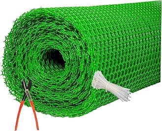 SAI PRASEEDA UV Stabilized Garden Fencing Net_Tree Guard Net_Anti Bird Net_PVC Virgin HDPE_3.3 Feet Height X 70 Feet Length_Green Color_800 GSM with 1 Cutter and 100 PVC Tags SP10