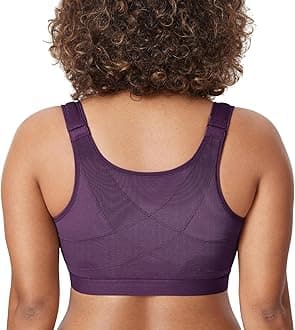 DELIMIRA Women's Posture Correction Non-Wired Bra with Front Closure Back Support Bras Large Sizes
