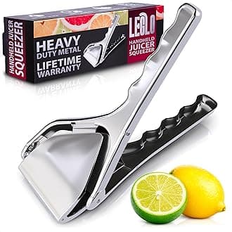 Lemon Squeezer Stainless Steel – Heavy Duty Flat Fold Design, Gets Every Last Drop, Rust Resistant Manual Citrus Juicer for Lemon, Lime, Orange, Easy to Clean, Dishwasher Safe, for Fresh Citrus Drinks