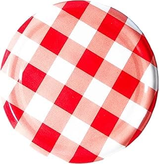 Metal Lug Cap 82 mm Lid for Glass Storage Jars and bottles (brand peerul) (Pack of 20, Red Checkered)