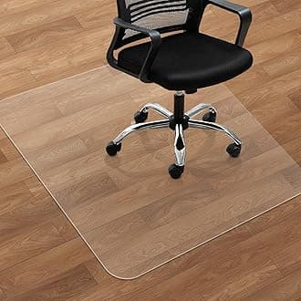 SHAREWIN Office Chair Mat for Hard Floors,Heavy Duty Clear Wood/Tile Floor Protector PVC Transparent 47''×47''