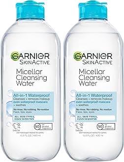Garnier SkinActive Micellar Cleansing Water, For Waterproof Makeup, 13.5 Fl Oz, Pack of 2