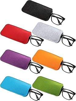 7 Pack Soft Eyeglass Cases Reading Felt Glasses Case Slip in Portable Travel Cloth Sunglasses Storage Pouch Sleeve for Men Woman