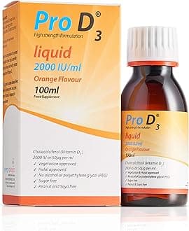 Liquid 100ml (Vitamin D3-2000 IU / 50mcg) [Alcohol Free] Vegetarian Society Approved - Gluten Free - Salt Free Gelatin Free - SOYA Free - Peanut Free - Sugar Free - Halal - Kosher