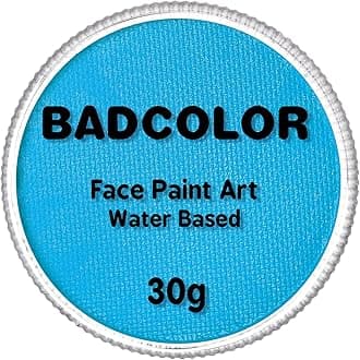 Light Blue Face Body Paint(30gm), Water Activated Face Painting Kit for Adults, Professional Non Toxic SFX Facepaints for Halloween Smurf Avatar Corpse Bride Sally Face Makeup Costume Cosplay