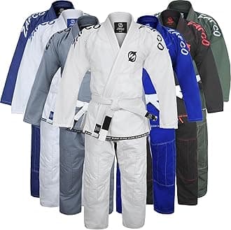 Brazilian Jiu Jitsu Gi BJJ Gi for Men & Women Grappling gi Uniform Kimonos Light, Preshrunk, with White Belt
