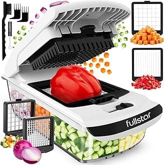 Fullstar The Original Pro Chopper - Vegetable Chopper and Dicer, Food Chopper with Container, Fruit Cutter, Kitchen Gadgets & Gifts, Home Essentials (2 in 1, White)