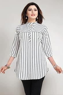 Keshubaba Women's Polyester Crepe Short Tunic Top | short kurti for jeans for women |kurti tops | short kurti | short kurti for women | short kurti for girls