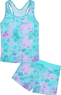 Uhnice Girls Swimsuit Two Piece Tankini Swimwear with Boyshort