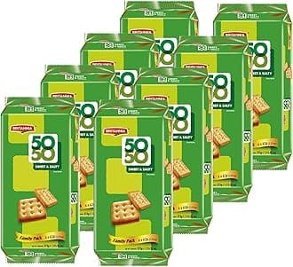 Crackers 50 50 Sweet and Salty Biscuit 13.12oz (372g) - Delicious, Light & Crispy Grocery Cookies - Best Treat for Friends & Family (Pack of 8)