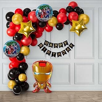SpecialYou.in Iron Man Birthday Decorations items for Boy, Avengers Theme Birthday Decoration for Boys with Metallic balloons for Decoration, Birthday Balloons for Decoration, foil balloons - 49 pcs