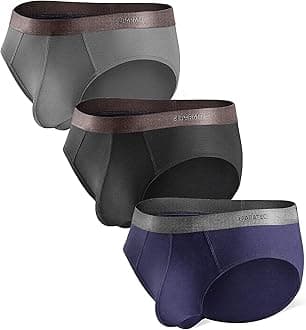 Men's Underwear Briefs Bamboo Rayon Breathable Tagless Underpants Dual Pouch Stylish Multicolours 3 Pack