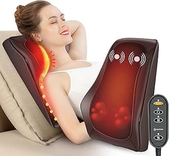 COMFIER Back Massager with Heat, Deep Tissue Shiatsu Neck and Back Massager Chair Use Massager Pillow with Adjustable Flap
