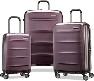 Octiv Lightweight Hardshell 3-Piece Luggage Set (20/24/28) - Durable & Impact Resistant, 360° Aero Trac Spinner Wheels, Adjustable Telescopic Handle, Expandable, TSA Approved Lock - Purple