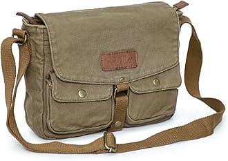 Canvas Messenger Bag - Vintage Crossbody Shoulder Bag Military Satchel