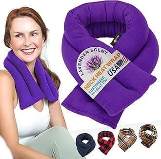 Sunny Bay Lavender-Scented Extra Long Neck Heat Wrap, Aromatherapy, Microwavable, Purple