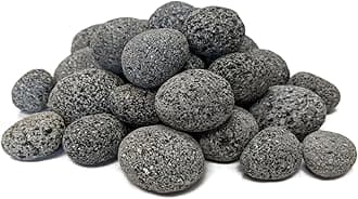 Midwest Hearth 100% Natural Lava Stones for Gas Fire Pit and Fireplace (Small (1/2" - 1"))