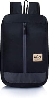 Small Bag For Daily Use - 1 Compartment Mini Backpack For Hiking Camping Rucksack (Black, 12 Liters)