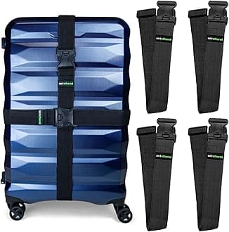 Untethered 4-Pack Luggage Straps | Suitcase Strap, Luggage Strap, Luggage Belt Strap, Luggage Straps for Suitcases TSA Approved, Suitcase Belt Strap, Bag Straps for Luggage. Buckle Straps and Wraps.