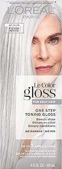 L’Oréal Paris L'OREAL Le Color Gloss One Step Toning Gloss, In-Shower Hair Toner with Deep Conditioning Treatment Formula for Gray Hair, Silver White, 1 Kit, 32.626 cubic_inches, 1 Oz