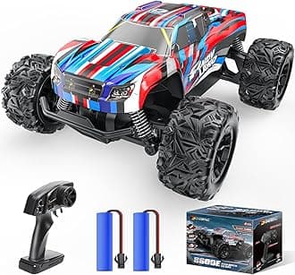 DEERCRC Cars, High Speed 2.4 GHz All Terrain Remote Control Monster Truck with 2 Batteries for 40 Min Play, Best Toys Racing Car Gifts for Boys Girls Kids Beginners