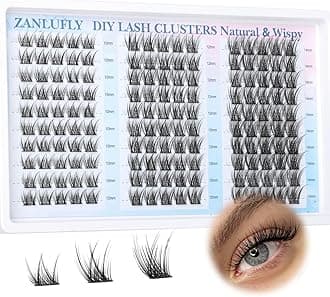 Lash Clusters Wispy Eyelash Clusters Natural C-Curly Cluster Lashes zanlufly Wispy Individual Lashes 150Pcs Eyelash Extension 10 12 14MM DIY Lash Extensional Lash Clusters