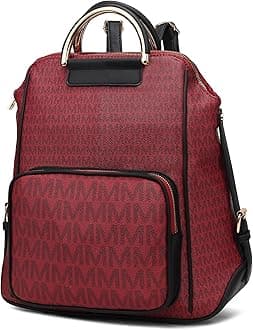 MKF Collection Vegan Leather Backpack Purse for Women, Ladies Fashion Travel Bag, Big Bookbag Top-Handle Daypack by Mia K