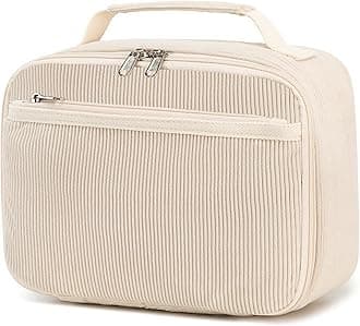 LEDAOU Lunch Bag Kids Insulated Lunch Box Girl Boy Insulated Reusable Lunch Bag for School Picnic Hiking Work (cream-coloured)